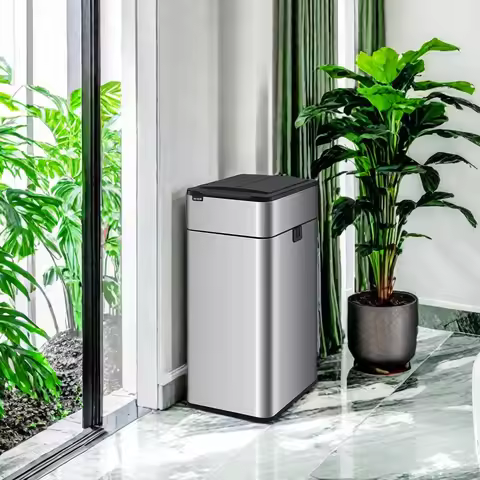 9/15/20/30/40/50/60L Garbage Bin Large-capacity Stainless Steel Smart Sensor Trash Can Automatic Was