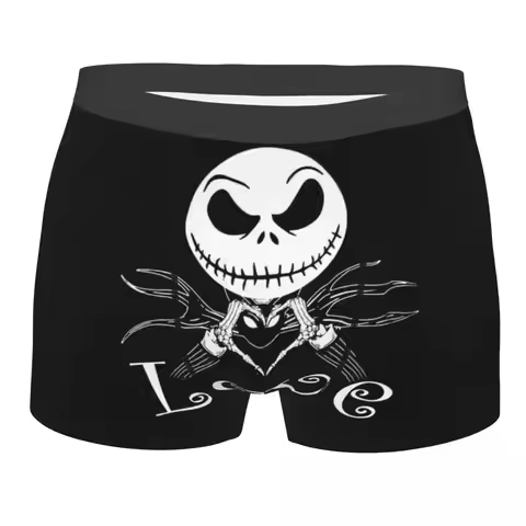 Custom The Nightmare Before Christmas Underwear Men Stretch Jack Skellington Boxer Briefs