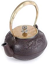 Tea Pots Tea Sets Cast Iron Teapot Tea Pots Iron Teapot Kung Fu Boiled Water Old Iron Pot Health Iron Teapot Cooking Teapot Kettle Copper Cover Cast Iron Pot 1.4L lofty ambition