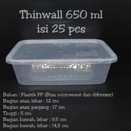 Thinwall 650 RectangleML, 25 pcs Thinwall 650ml Rectangular/ Thinwall 650/ ML Salad Food Container/
