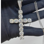 total 11ct moissanite diamond 1ct each moissanite Big cross pendant