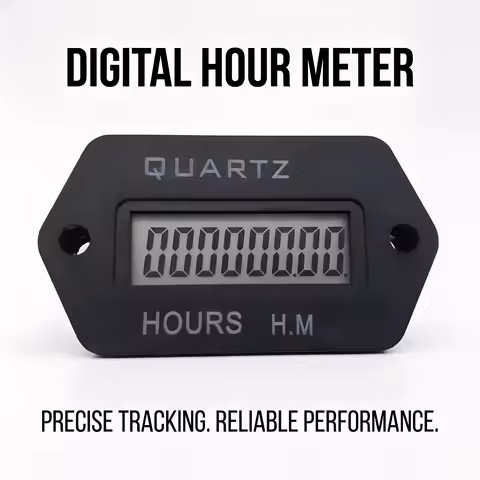 Digital Hour Meter Quarz LCD Accumulate Timer Counter 999999.59 Snap in Vehicle Boat Truck Motorcycl