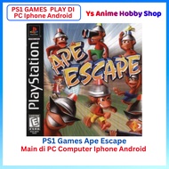 【PS1 Game Main di PC IPHONE ANDROID  】Playstation 1 Ape Escape battle catch PS1 GAME pc phone game