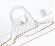 小香原單AS4416 23K Kelly白色羊皮手提單肩包