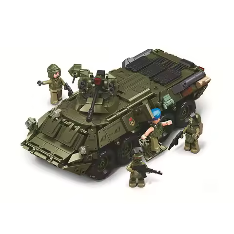 1/35 Scale Military Classic Model BTR-80 Wheeled Armored Vehicle Building Blocks Bricks Toys