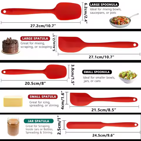 6-piece silicone spatula set food grade non-stick heat-resistant thickened spatula oil brush spatula
