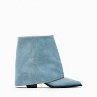 Spain ZARAˉ New 2023 Autumn Retro Pointed Western Cowboy Boots High Heel Short Tube Trouser Boots Th