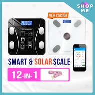 PREMIUM+ [ 12in1 ] Smart Phone Connect Digital Body Fat Weight Scale Solar Powered Penimbang Berat B