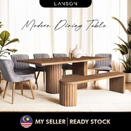 LANSON Rectangle Dining Table Meja Makan Solid Wood 8 seater meja makan /FULL SOLID RUBBER WOOD