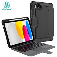 Nillkin Keyboard Case For For iPad 10 / 10th Generation  / 10.9 2022 Case With Pencil Holder Multifunction Shockproof Camera Protection Slide Cover
