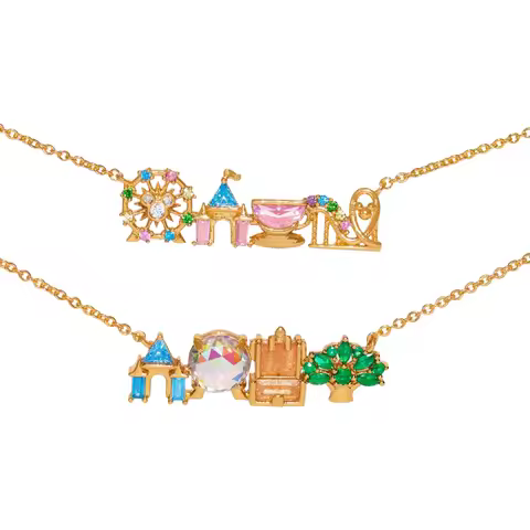 Exquisite Candy Color Zircon Tree Ferris Wheel Pendant Necklace For Women Cute Colorful Amusement Pa