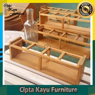 Rak Tempat Botol Saus Dan Kecap Dekorasi Dapur / Rak Tempat Botol Kecap Dapur Lubang Kotak ukuran Lu