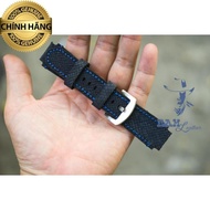 Cowhide Watch Strap For Casio AE1200 WHD And Seiko 5 37mm (With Lock + Rope Change Tree + 2 Pins) - Dark Green Suede Leather.