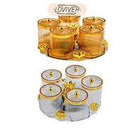 LOVIVER Condiment Jars Dustproof Seasoning Boxes Elegant Candy Containers Food Storage for Housewarm