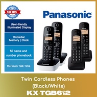 Panasonic KX-TGB612 Twin Cordless Phone White/Red WITH 6 MONTHS SHOP WARRANTY