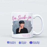 Jin BTS Ceramic Glass Mug, Kim Seok-jin BTS, Aesthetic Glass Mug, BTS Mug, Custom Ceramic Glass Mug Unit, Custom Mug