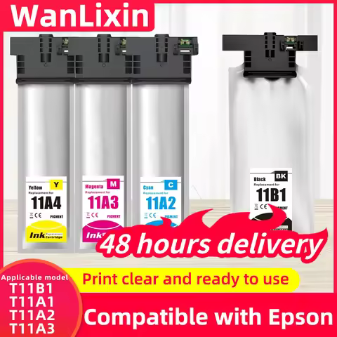 South America T11B1 T11A2 T11A3 T11A4 Pigment Ink Cartridge With Chip For Epson WorkForce WF-C5890 W