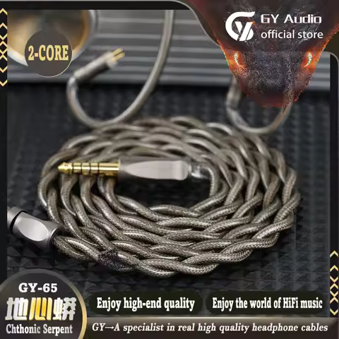 GY HiFi-65 Chthonic Serpent Litz Shielded Earphone Cable 7N Silver Plated OCC+Copper Alloy 3.5/4.4mm