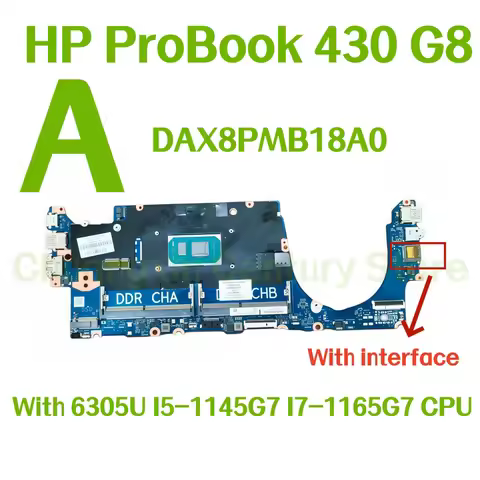 The DAX8PMB18A0 motherboard is suitable for HP ProBook 430 G8 laptops with 6305U, i5-1145G7, i7-1165