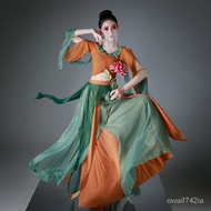 ZZDunhuang Kweichow Moutai Dancing Dress Women's Fairy Flowing Sequined Pantskirt Classical Dance Practice Clothes Ethn