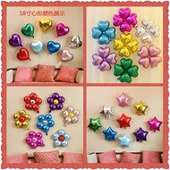 Balloon decoration balloon Straw Aluminum Film balloon Heart-Shaped Five-Pointed Star Four-Leaf Clov