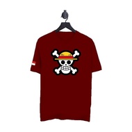 We-53 Viral Indonesian One Piece Flag Skull T-Shirt for Men and Women Unisex