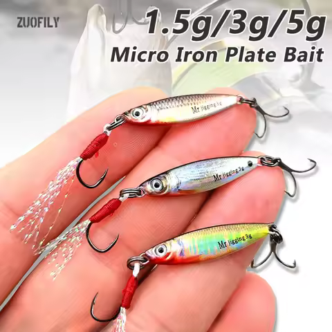 Micro Jig Bait Iron Plate Baits 1.5/3/5g 3D Mini VIB Lure Metal Casting Spoon Fishing Sequin Lure fo