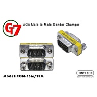 DB15 Male to Male Connector VGA SVGA Mini Gender Adapter (CON-15M/15M)