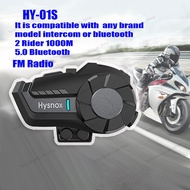 【Authentic Hysnox】Hysnox HY-01S Bluetooth Headset Intercom Universal Pairing 1000M Headset Motorcycle 5.0 Bluetooth VS Vimit