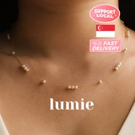 CELESTE Dainty Pearl Necklace Dainty 18K Gold-Plated Pearl Necklace Minimalist Jewelry Gift