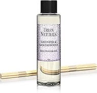 Urban Naturals Lavender & Sandalwood Scented Oil Reed Diffuser Refill | Includes a Free Set of Reed 