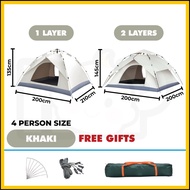 2/3/4 Persons Khemah Camping Waterproof Outdoor Camping Tent Automatic Tent Camping Deer Creek Tent 