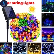 BF READY STOCK300/200/100/20LED 32/22/12M/5M Solar Outdoor Lights Waterproof Solar String Lights 8 M