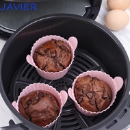 JAVIER Air Fryer Egg Poacher, Heat-Resistant Silicone Muffin Cake Mold, Baking Accessories Reusable Pink/grey Cupcake Molds Pudding