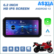 ASXIA 6.2มอเตอร์ไซค์ Inch Carplay อุปกรณ์นำทาง GPS แบบพกพา Moto Android ระบบนำทางอัตโนมัติกันน้ำหน้าจอ IP65บลูทูธคู่ QIOPV