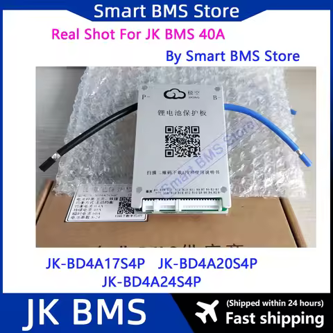 Smart Jikong JK BMS 0.4a 40a 40 AH 40AH Active Balance BD4A17S4P BD4A20S4P BD4A24S4P Li-Ion Lifepo4 
