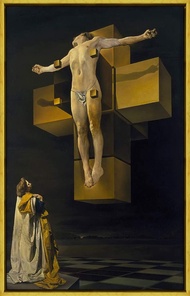 Framed Salvador Dali Giclee Canvas Print Paintings Poster ReproductionCrucifixion Corpus Hypercubicu