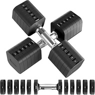 30.8LB Adjustable Dumbbell Set, Each Adjustable Weight Dumbbell with 6 Levels 4.4/6.6/8.8/11/13.2/15