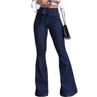 Womens Bell Bottom Jeans High Waisted Stretchy Flared Pants Casual Wide Leg Bootcut Trousers for Wor
