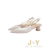 J&Y JOY&YOUNG [PREMIUM QUALITY] [LC] 1456 Women's Shoes with Tofu Heels 0401 5 cm Heel Strap, Trendy