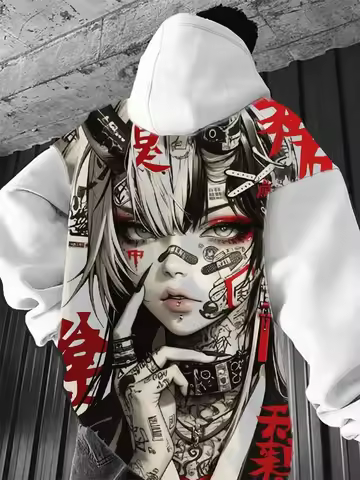 Japanese anime 3D Printing Hoodies Men Women Fashion Hip Hop Oversized Long sleeve Hoodie Sweatshirt