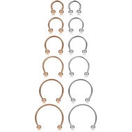 ORAZIO 12Pcs 14-16G Stainless Steel Nose Rings Septum Piercing Cartilage Horseshoe Earring Body Pier