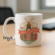 Amsterdam City Mug Colorful Travel Souvenir GiftDesign Souvenir Collection