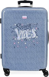 Spring Vibes Medium Suitcase, Blue, 46 x 65 x 23 cm, Rigid, 3 kg, Side Combination Lock, ABS, 3 kg, 