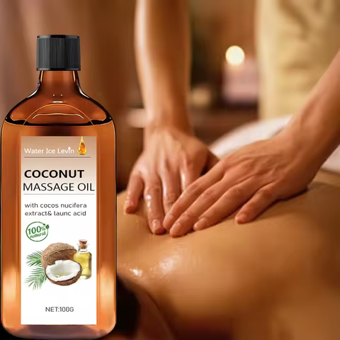 Coconut Massage Oil. Non-Greasy Hydration. Natural Cocos Nucifera Extract. Lauric Acid Moisturizer. 