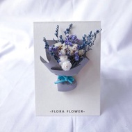 Flora Flower乾燥花卡片-灰藍色系