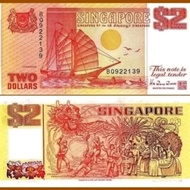 Singapore 2 dollar 1990 UNC