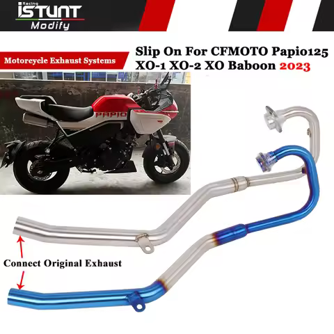 For CFMOTO Papio 125 XO-1 XO-2 XO Baboon Racing 2023 2024 Motorcycle Exhaust Escape Systems Stainles