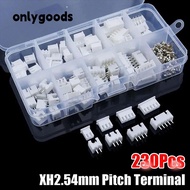 ONLYGOODS 230Pcs 2.54mm Pitch Terminal, Housing Kit XH2.54 Pin Connector,  Male And Female 2p 3p 4p 