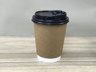 Ly giấy 2 lớp Kraft 8oz - 280ml Set 25-300 cái kèm nắp